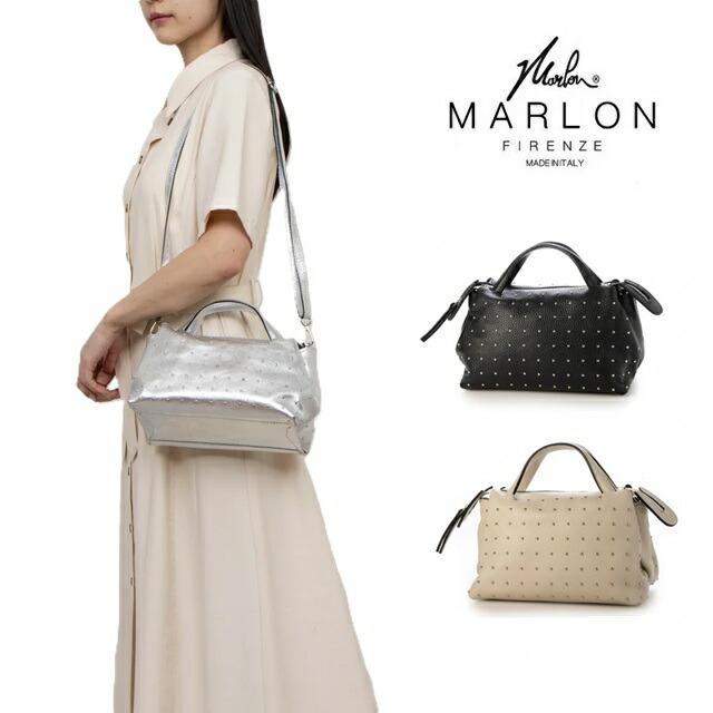 MARLON FIRENZE マーロンフィレンツェ レザーハンドバッグ スタッズ