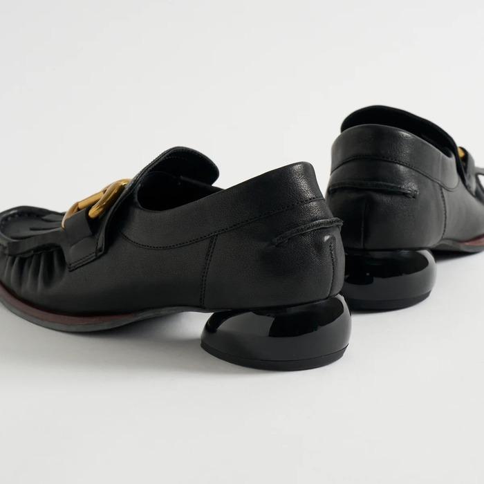 MANA（マナ） ローファー レディース ビット フリンジ ブラック