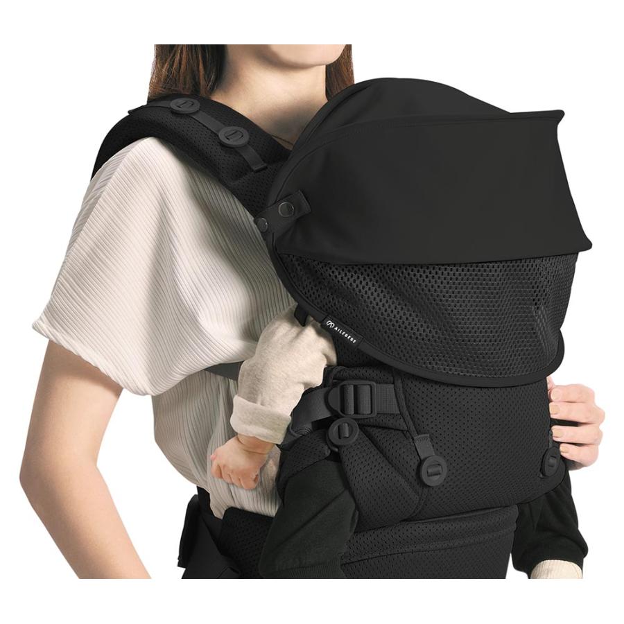 エールベベ エールベベ・ヒヨケハグ ブラック BB990 抱っこ紐 暑さ対策