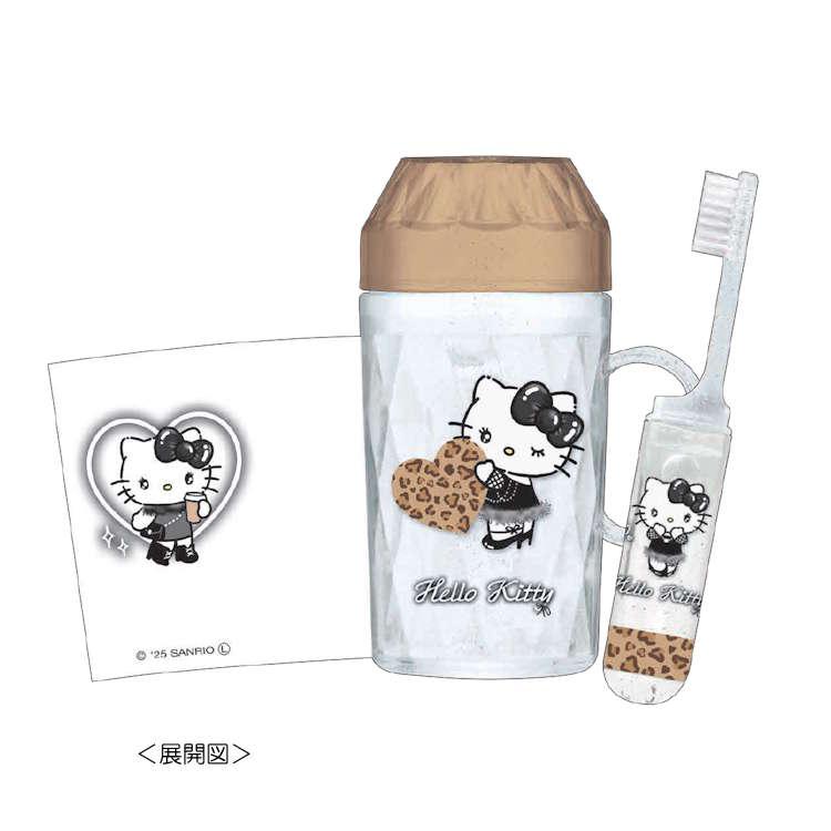 ハローキティ ダイヤカットはみがきセット ブラックリボン 歯磨き