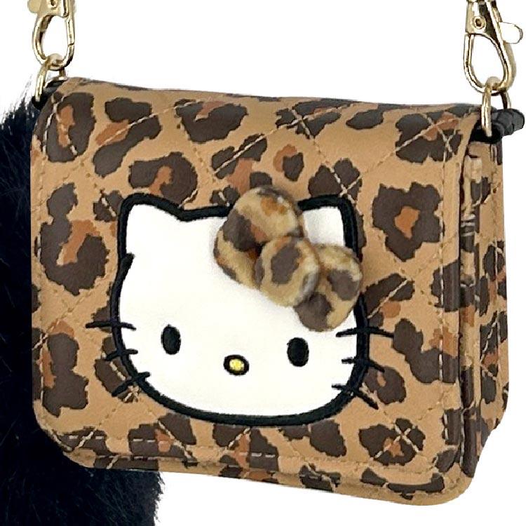 ハローキティ しっぽファー付きミニウォレットショルダー BR ブラウン