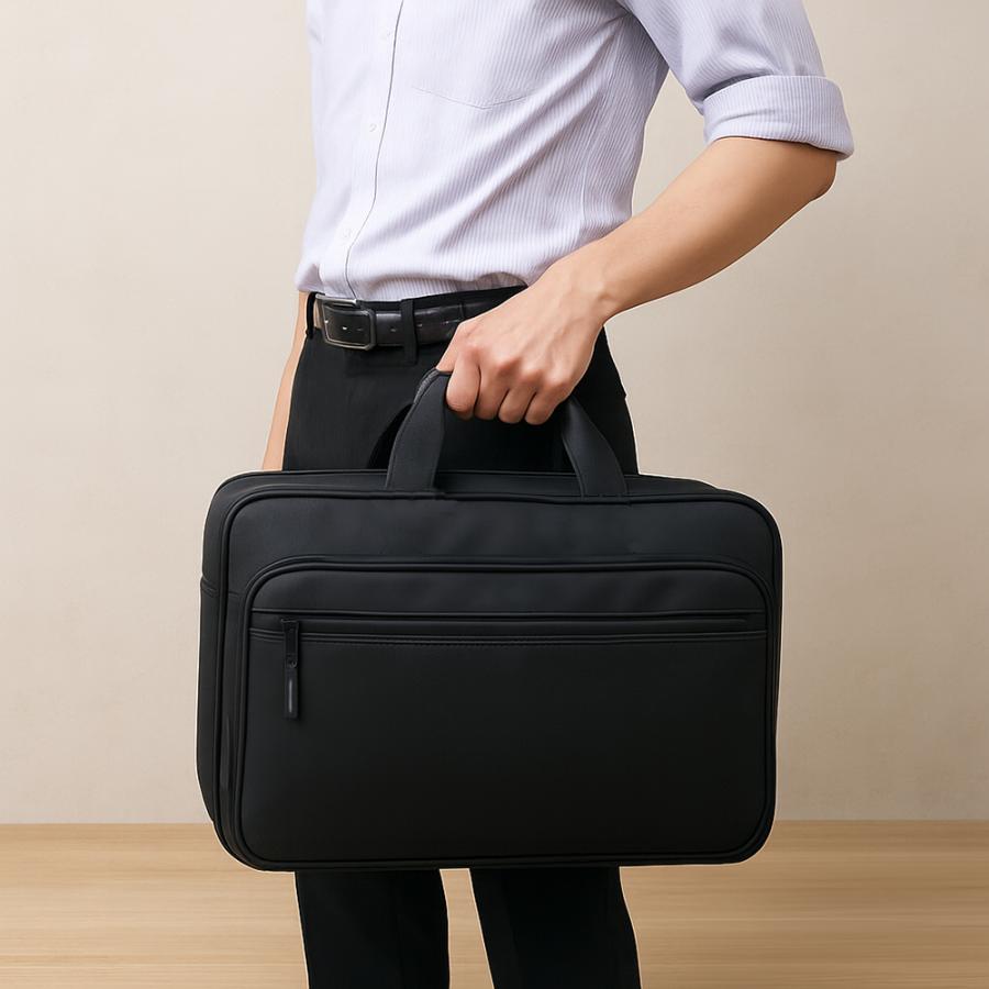 ビジネスバッグ ブリーフケース メンズ ナイロン 2WAY 2ルーム A4 横型