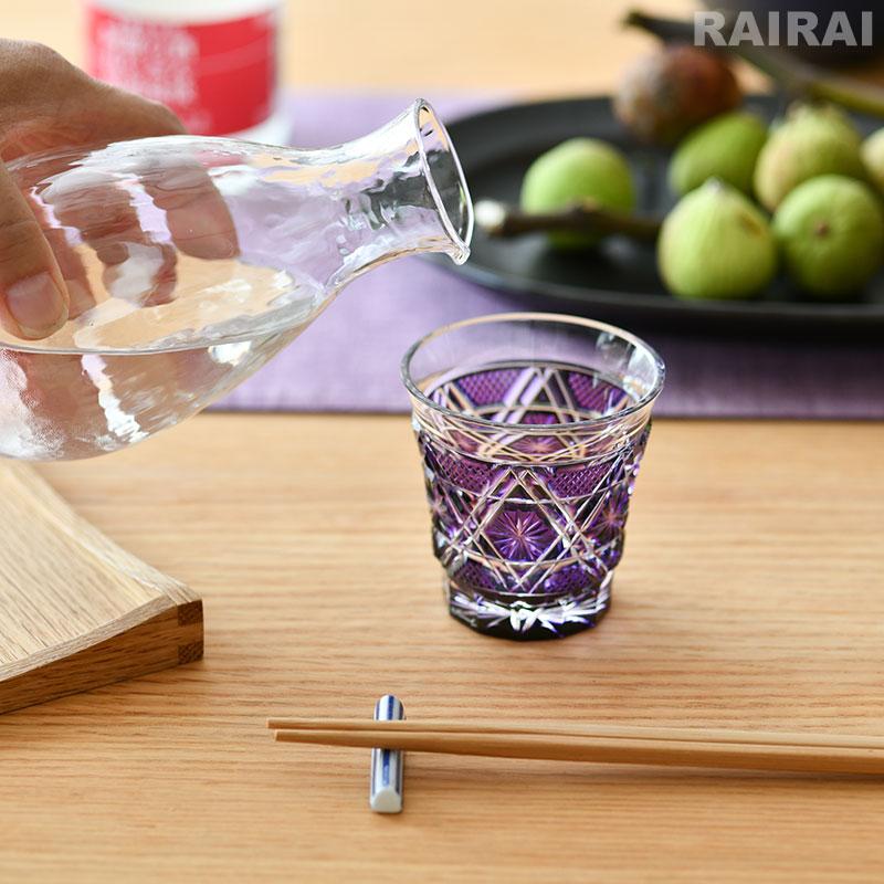 薩摩切子 冷酒グラス cut01 島津紫 創作 鹿児島 島津薩摩切子 薩摩