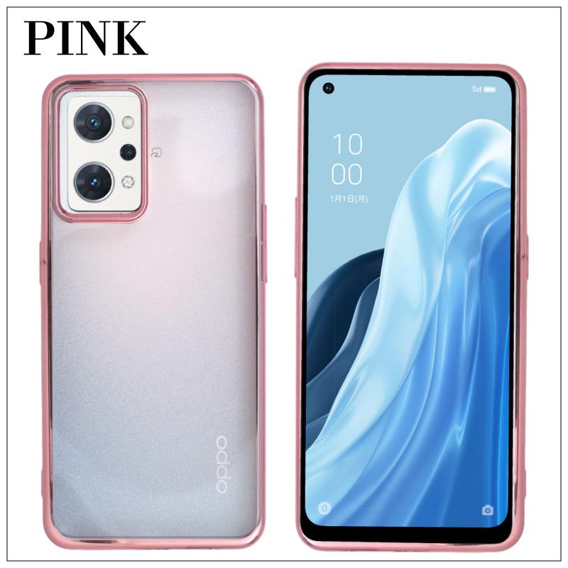 OPPO Reno7 A Reno9 SIMフリー サイドメッキ加工 TPU クリア 耐衝撃