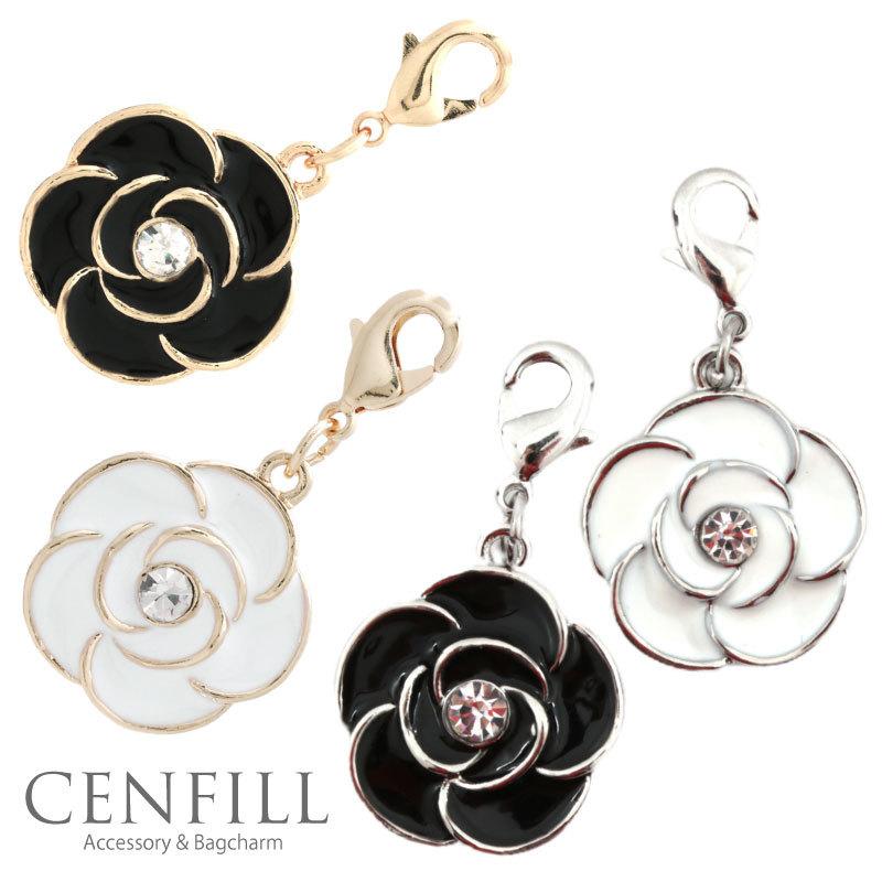 チャーム カメリア バックチャーム チェーン ピンク バッグチャーム