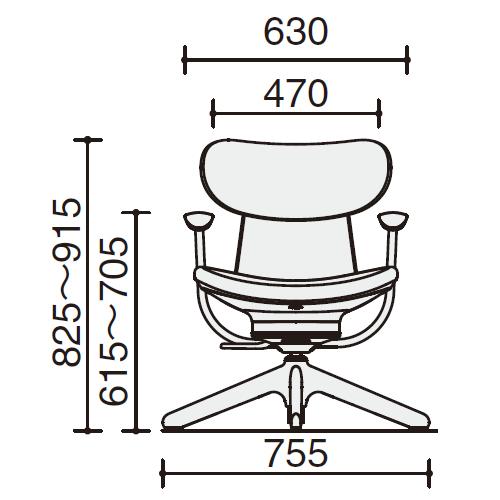 KOKUYO（コクヨ） イングライフ ingLIFE 4本脚 肘付き ブラック脚 布
