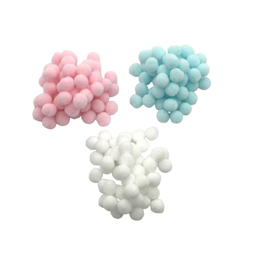 ポンポンボール ふわふわ ぼん天 3色各50個 パステル 8mm ボール
