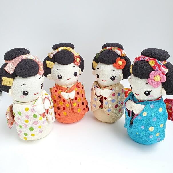 ぬいぐるみ 舞妓人形（刺繍 水玉2） 舞妓さん 舞妓 京都 花街 お土産