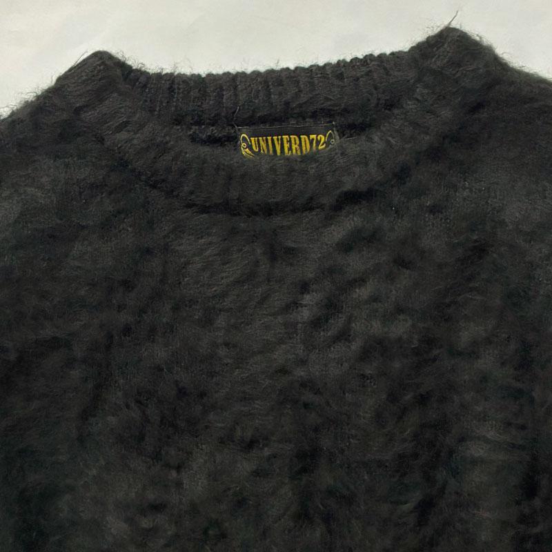 モヘア調ニットセーター 黒 無地 ユニバード72 UNIVERD72 : CHIKI