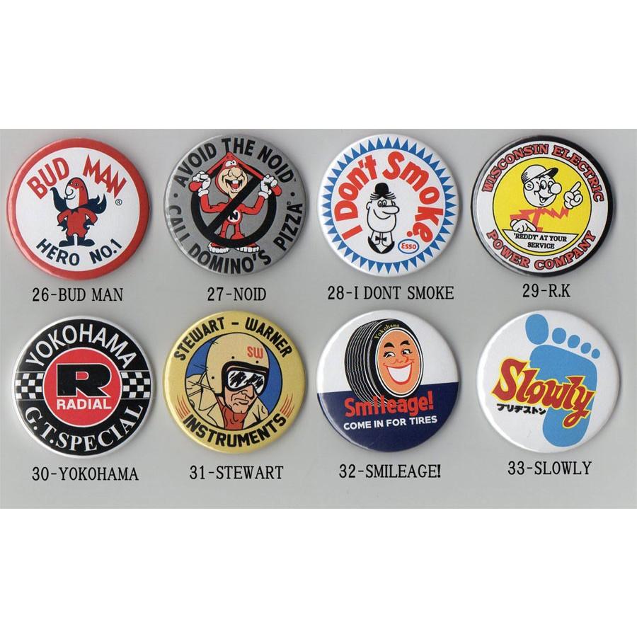 ビッグ缶バッチ お好きな柄 4個セット モーター アドバタイジング