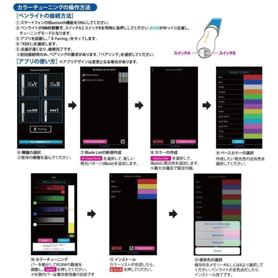 6本セットキングブレード テン ファイブ シャイニング X10V ペンライト