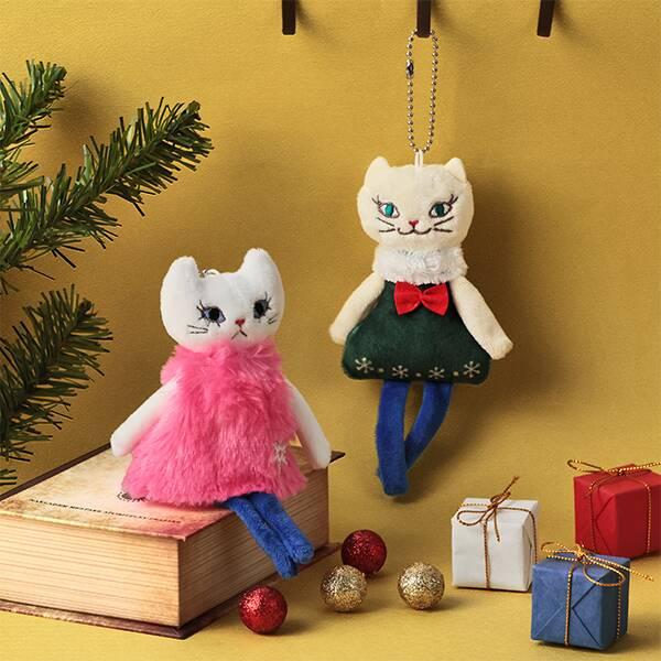 KALDI カルディ クリスマス くたくたベージュネコちゃん＆モコネコ