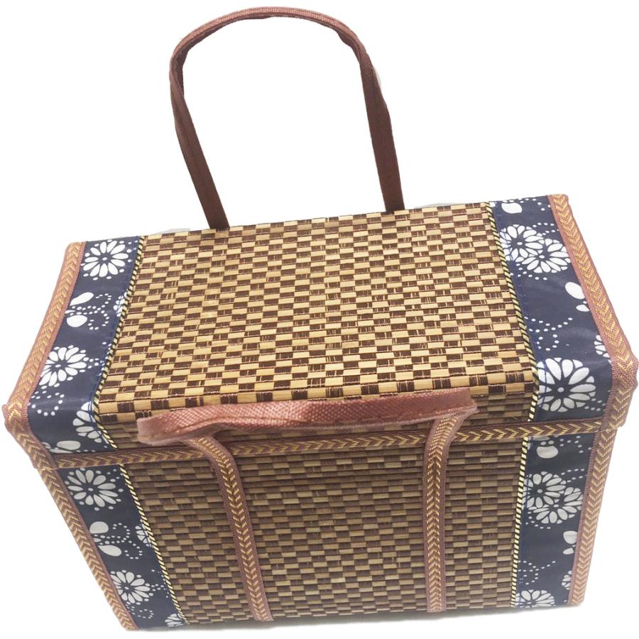 ピクニックバッグ かごバッグ レジャーバック 組立式 折りたたみ式 竹