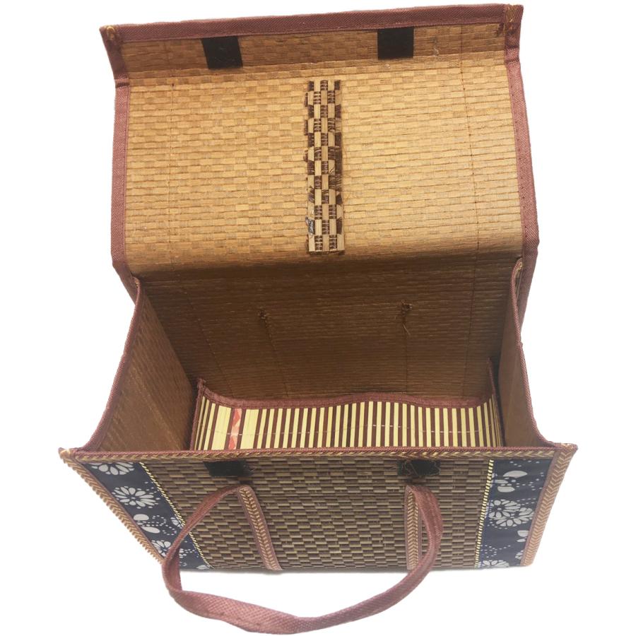 ピクニックバッグ かごバッグ レジャーバック 組立式 折りたたみ式 竹