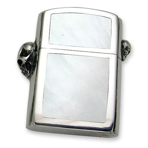 STANLEY GUESS(スタンリーゲス)：1 Piece Shell Inlaid Zippo/Skull