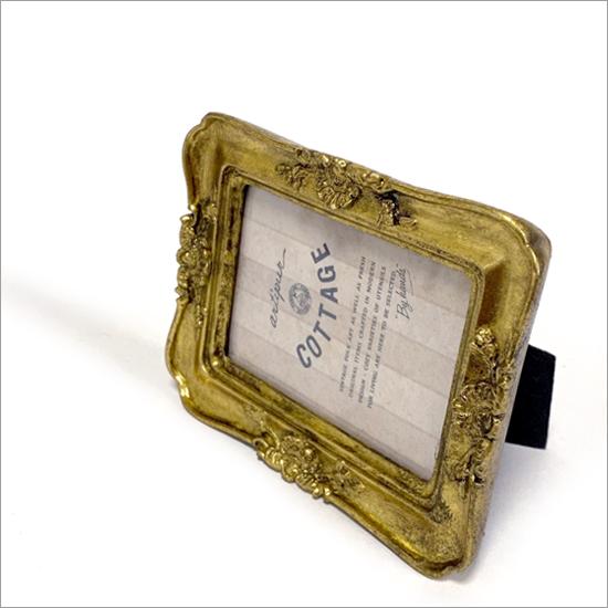 メール便送料無料】 アンティーク フォトフレーム スクエア ゴールド