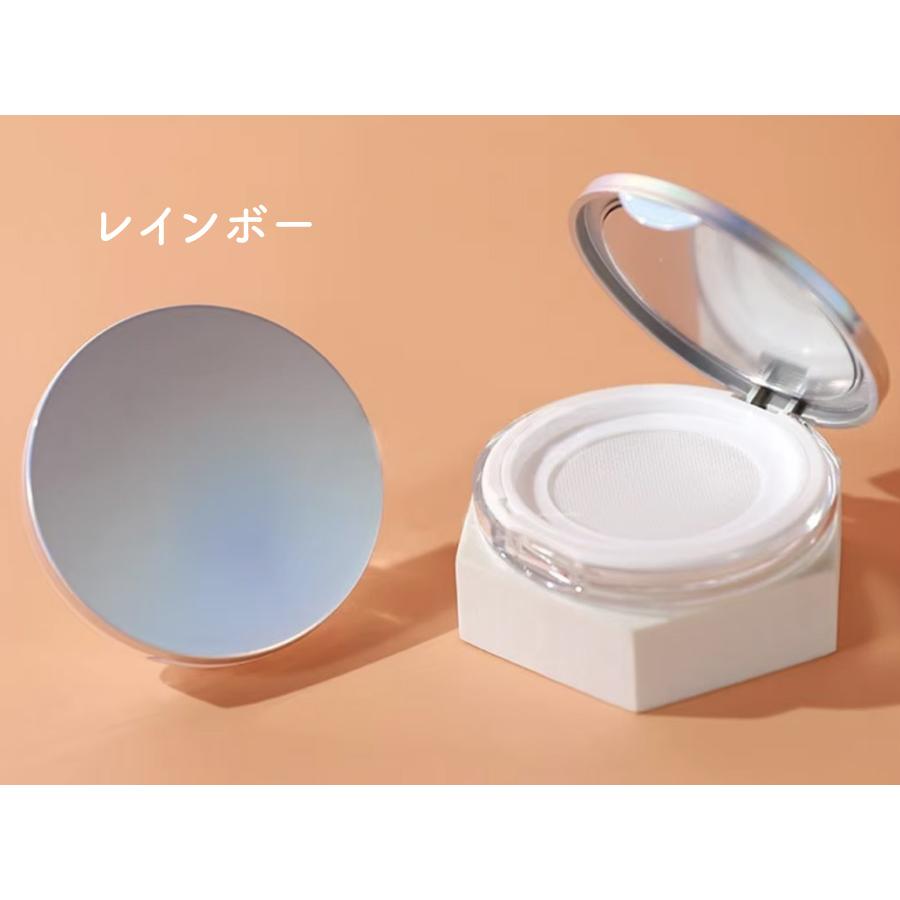 フェイスパウダー用ケース 詰め替え容器 メイク道具 ミラー付き ルース