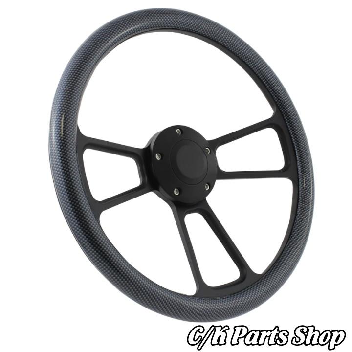 ビレットステアリングホイール 14インチ Φ35cm マッスル ハーフラップ