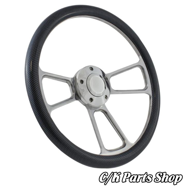 ビレットステアリングホイール 14インチ Φ35cm マッスル ハーフラップ