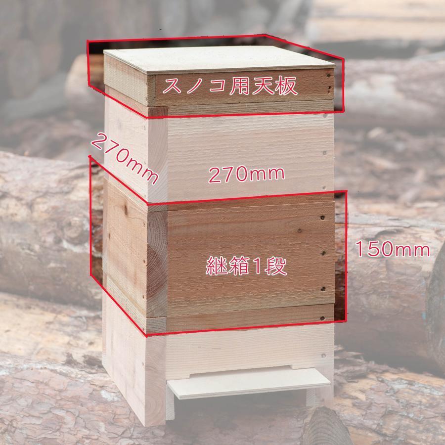 日本ミツバチ養蜂箱 巣箱 まち箱 重箱式 3段 杉材厚さ3cm : happy