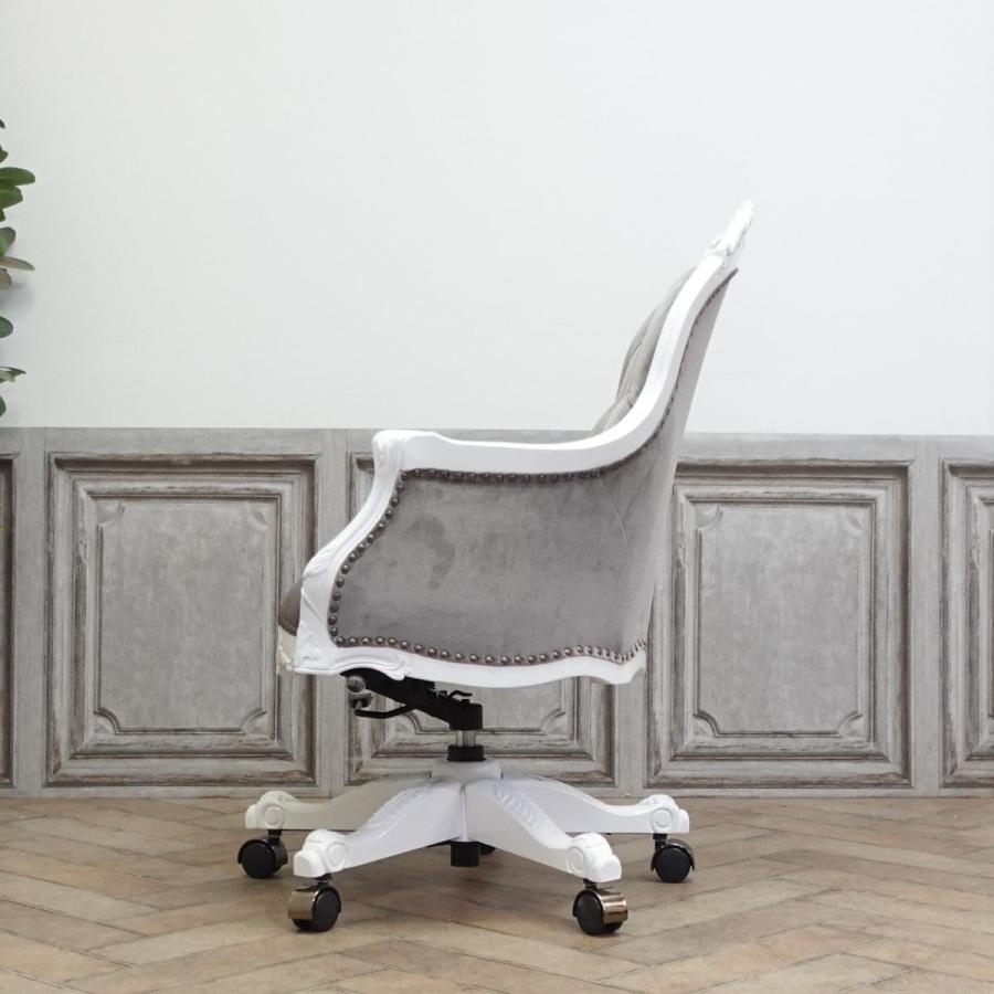 オフィスチェア キャスター付き 1人用 チェア ロココ調 アームチェア