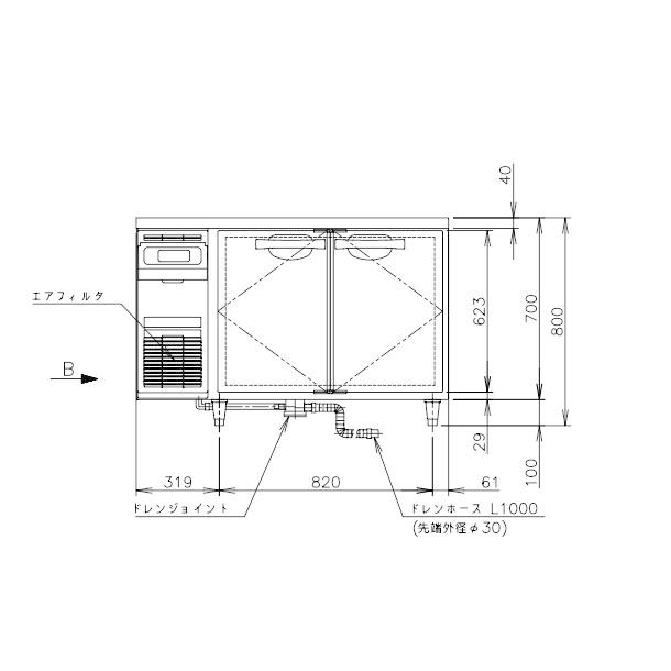 ホシザキ（HOSHIZAKI） テーブル形冷蔵庫 RT-120MNCG-ML ｜ワイド