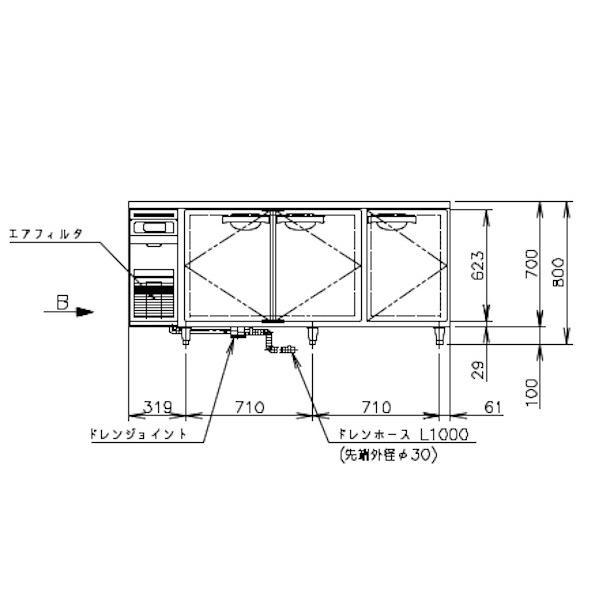ホシザキ（HOSHIZAKI） テーブル形冷蔵庫 RT-180SNG-1-ML ワイドスルー
