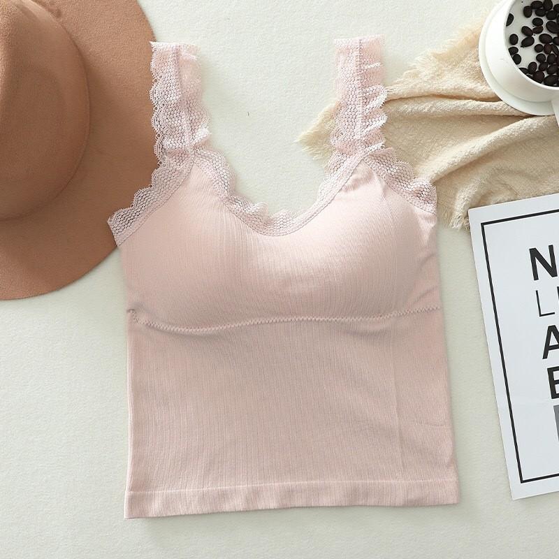 背中あき キャミソール バックオープン ブラカップ付き レース