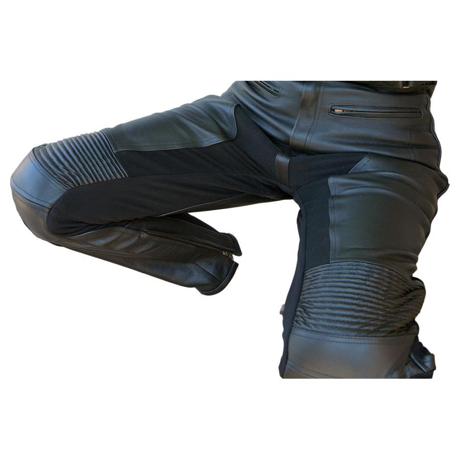 Clooney P03 バイク用 牛革 レザーパンツ 本革 革パンツ メンズ 防寒