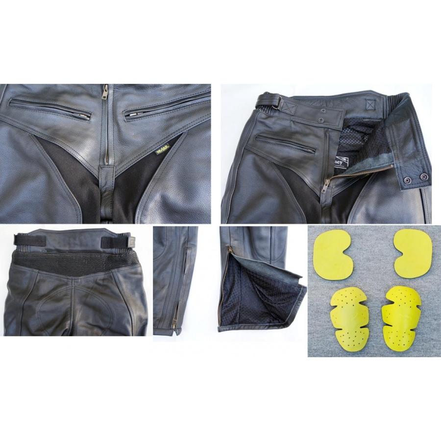 Clooney P04 バイク用 牛革 レザーパンツ 本革 革パンツ メンズ 防寒