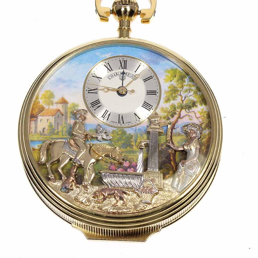 REUGE】リュージュ 懐中時計 からくりオルゴール 手巻き メンズ