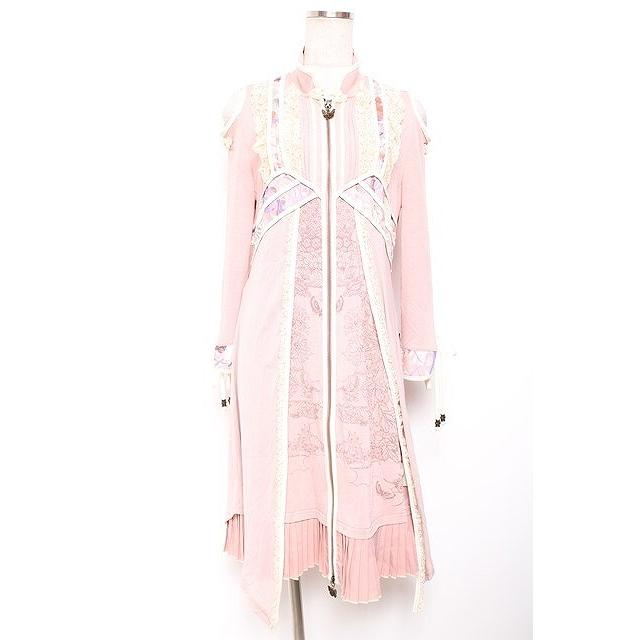 Ozz oneste / 肩出し和チャイナフロントジップワンピース ピンク Y-26