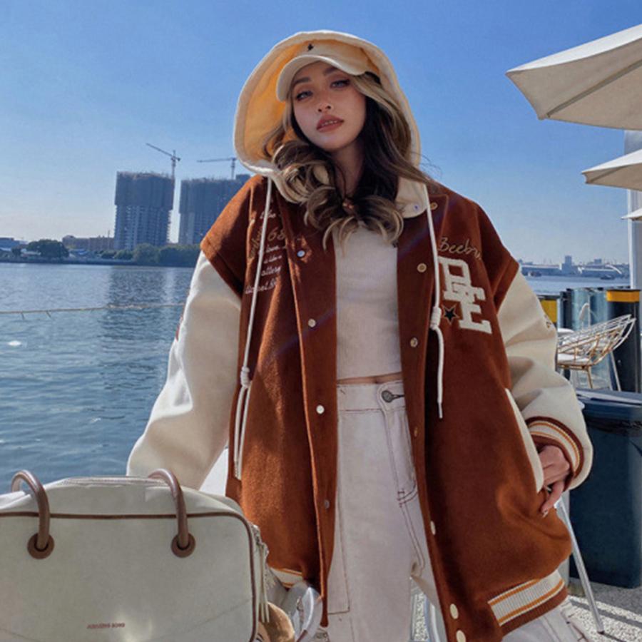 スタジャン ジャンパー ブルゾン 体型カバー ユニフォーム オーバー