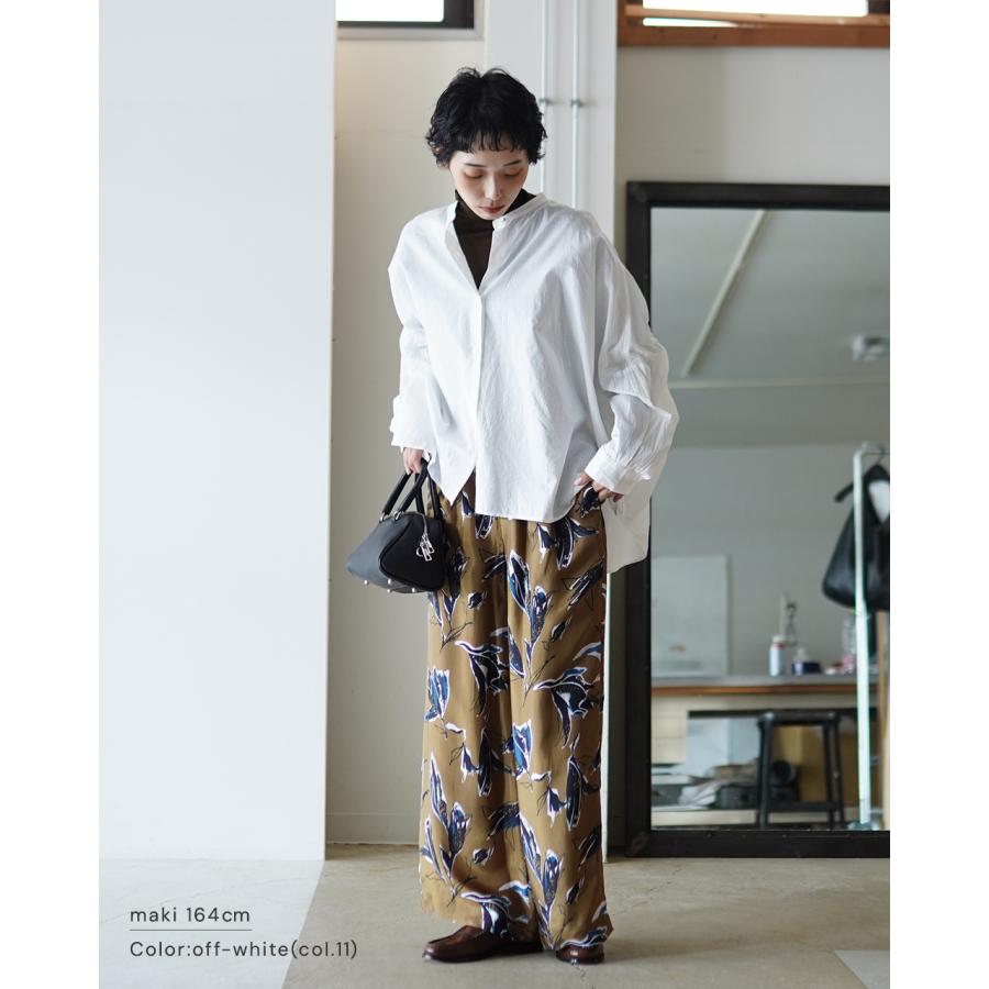 mizuiroind（ミズイロインド） ブラウス バックギャザー ワイドシャツ