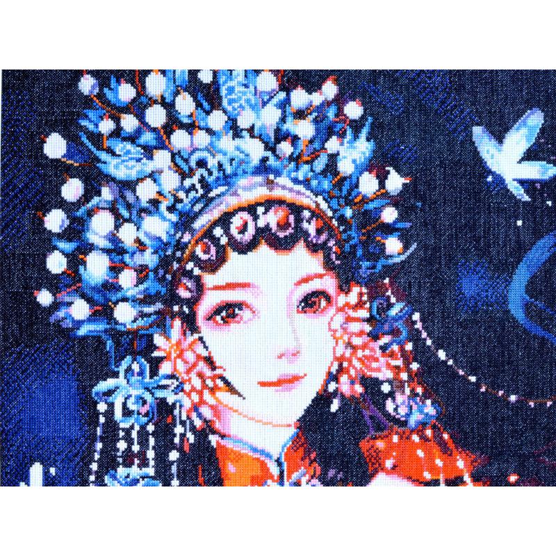 中国風 インテリア額絵 京劇花旦 手作りクロスステッチ : 中国貿易公司