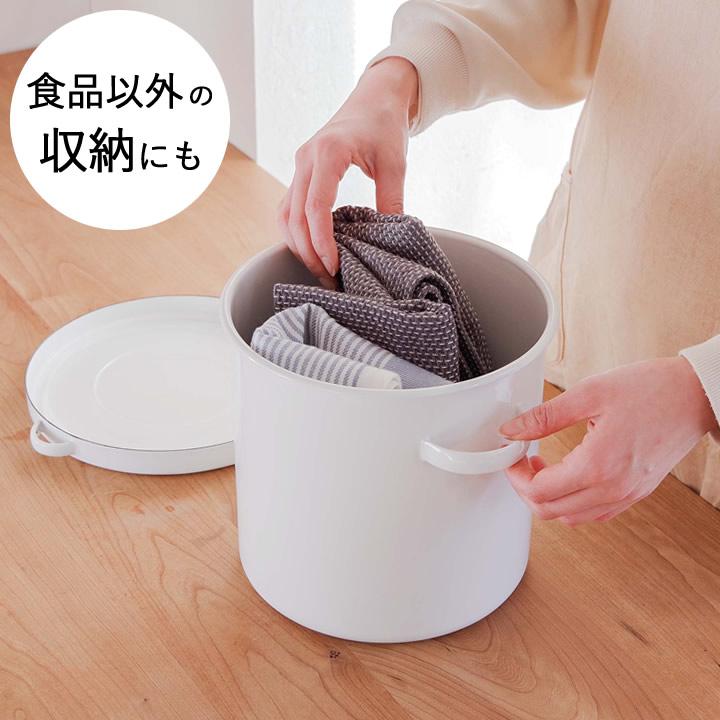 野田琺瑯（noda horo） ぬか漬け ホーロー ラウンドストッカー 18cm