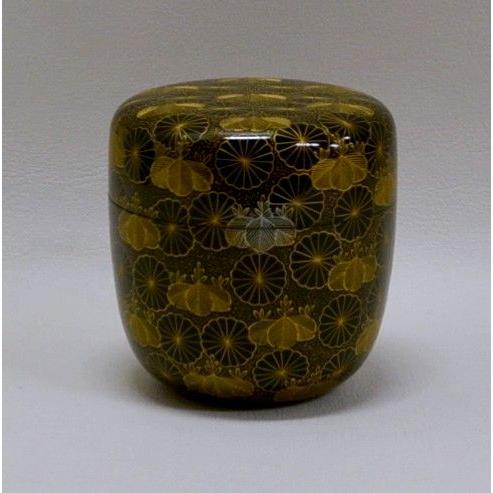 中棗 沈金・菊桐文様 前志芸男作 季節を問わずお使い頂けます : 茶道具