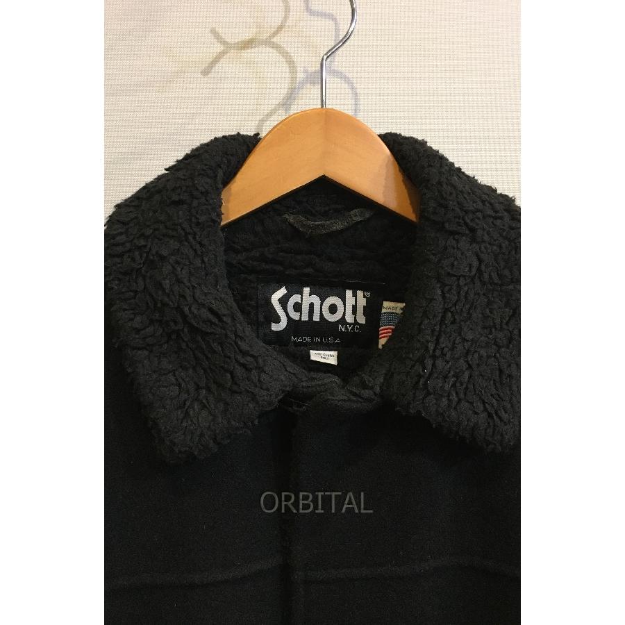 二子玉)Schott ショット USA製 裏ボアウールジャケット 肉厚 革くるみ