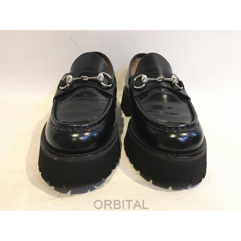 二子玉)GUCCI グッチ ホースビットローファー レザー プラットフォーム