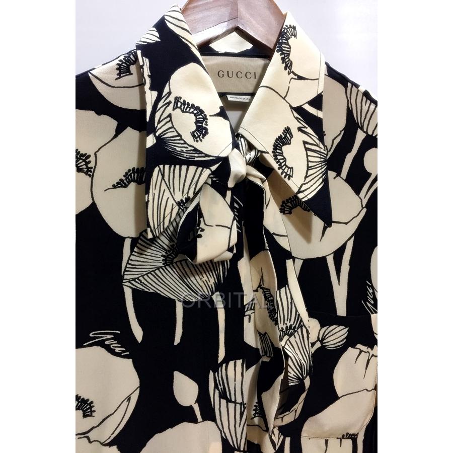 GG 代官山)GUCCI グッチ 国内正規 652693 フローラルプリント シルク
