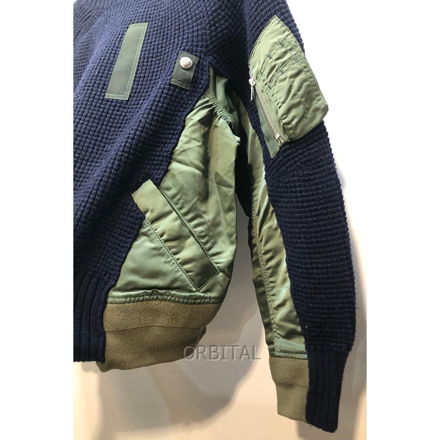 sacai（サカイ） 経堂) ナイロン切替 ドッキング ニット サイズ1