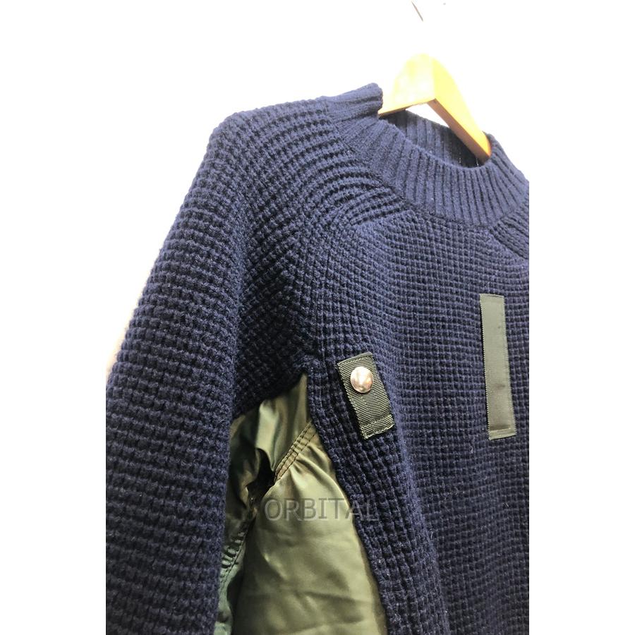 sacai（サカイ） 経堂) ナイロン切替 ドッキング ニット サイズ1