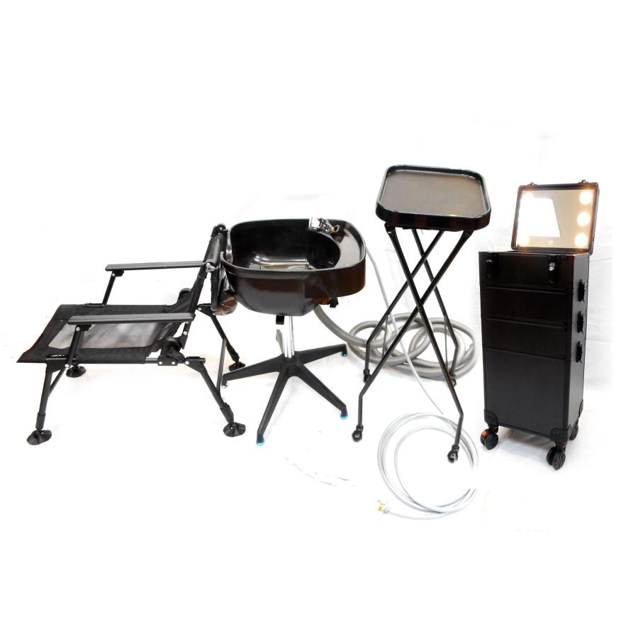 訪問美容師・出張美容師 必需品 4点セット 5mホース 移動シャンプー台