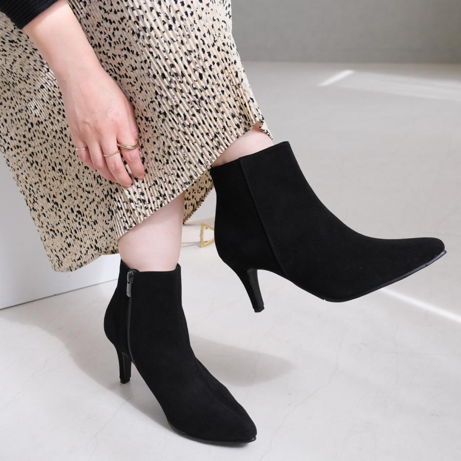 ブーツ レディース ショート丈 ポインテッドトゥ ショートブーツ 日本