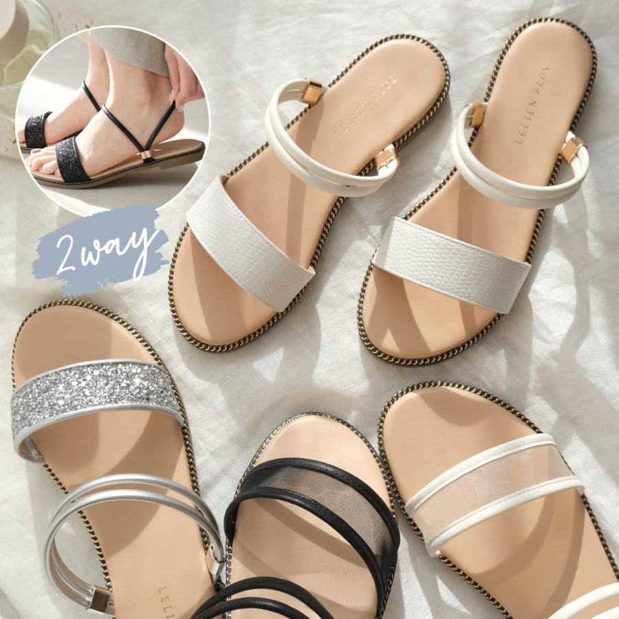 AmiAmi（アミアミ） サンダル ミュール レディース 2WAY ダブル