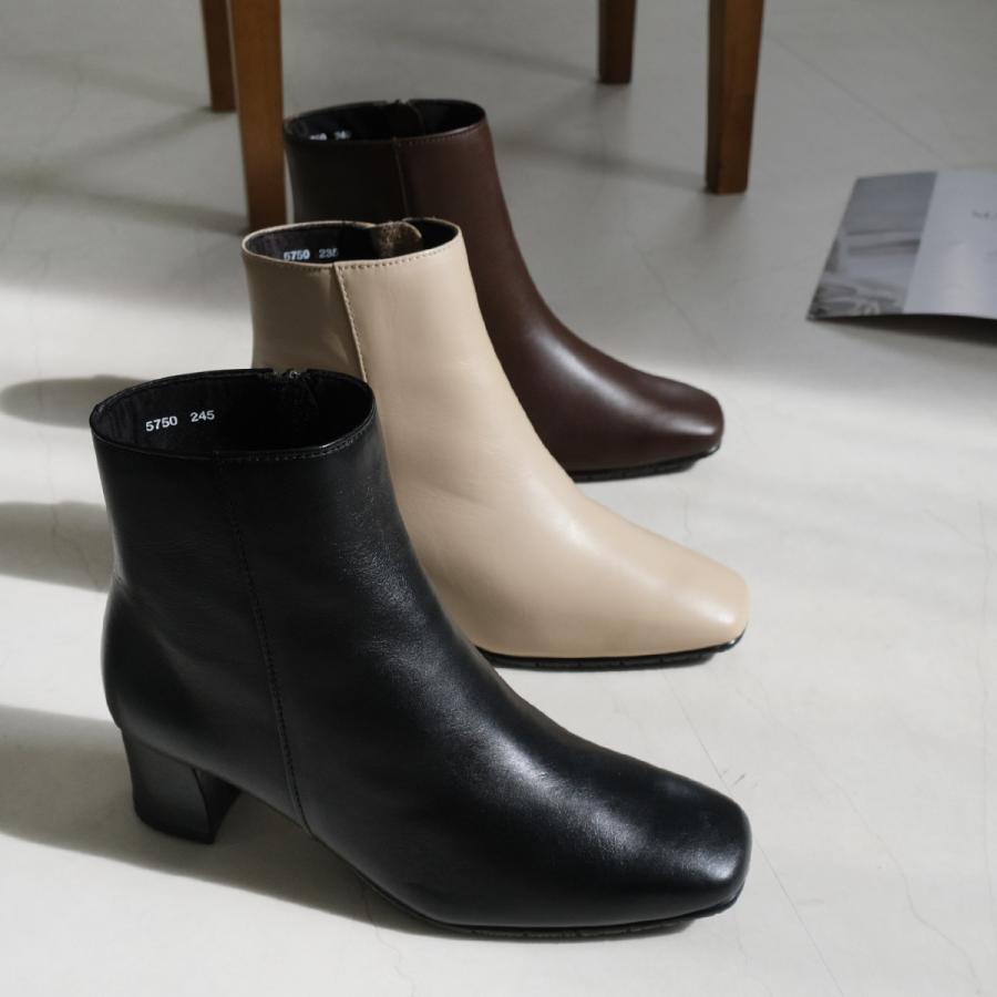 ショートブーツ 本革 レディース 5センチヒール歩きやすい 履きやすい