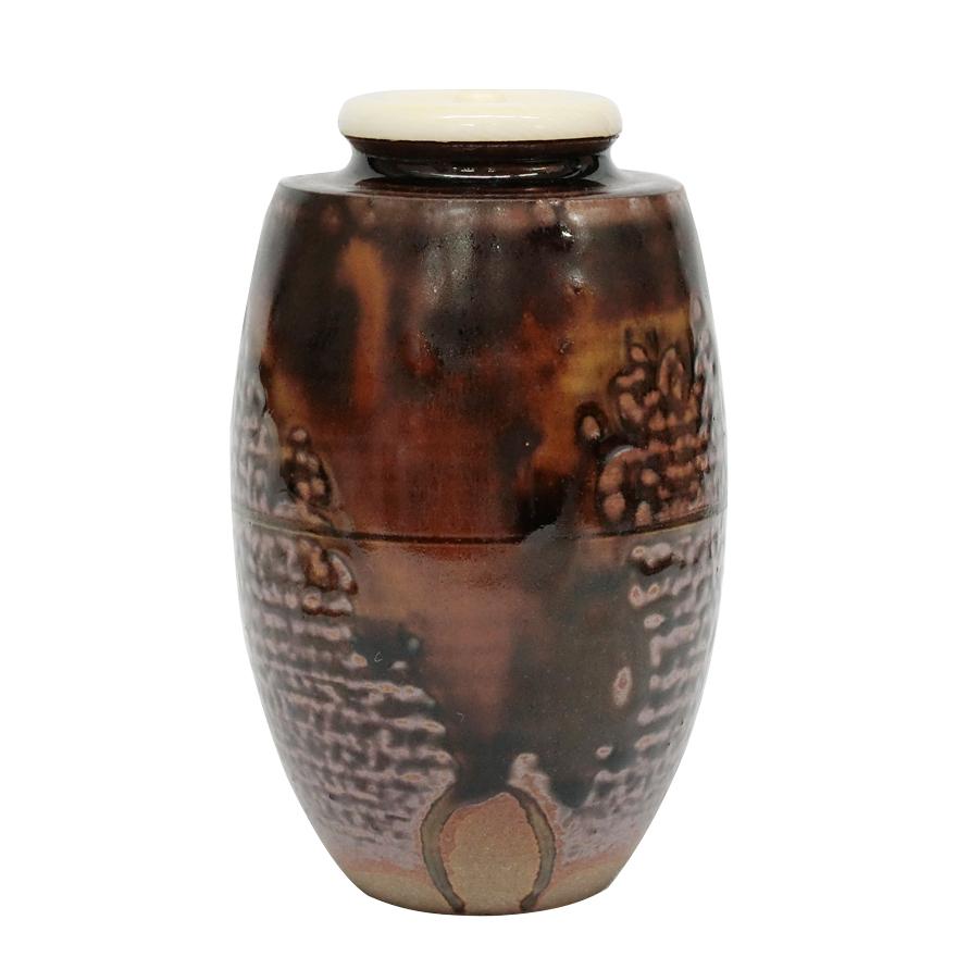 橋本喜楽造 大名物 銘 槍の鞘肩衝写 茶入 仕覆 茶道具 共箱 y-262