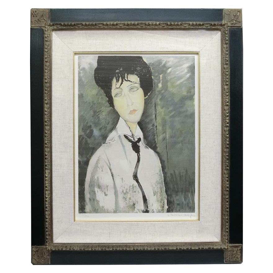 アメデオ・モディリアーニ 「黒いネクタイの女」 リトグラフ p-151