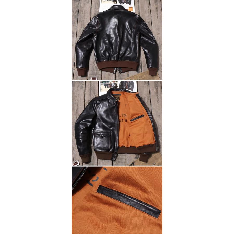 少量生産 本革/レザージャケット メンズ 革ジャン A-2 フライト