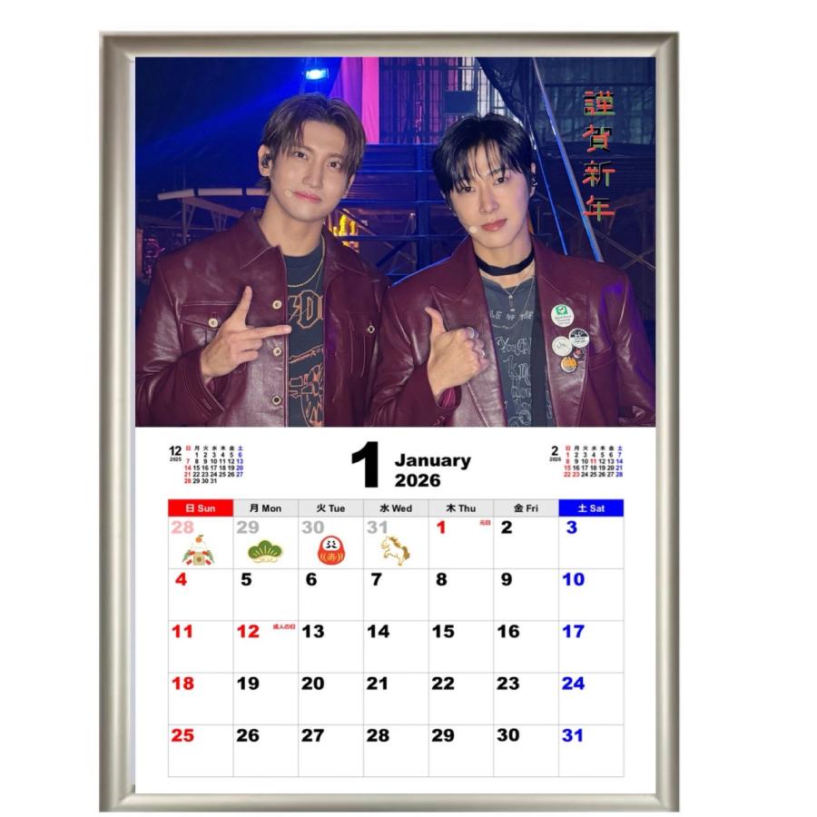 東方神起 TVXQ ユノ ユンホ チャンミン 2026 A4 フォトフレーム付き